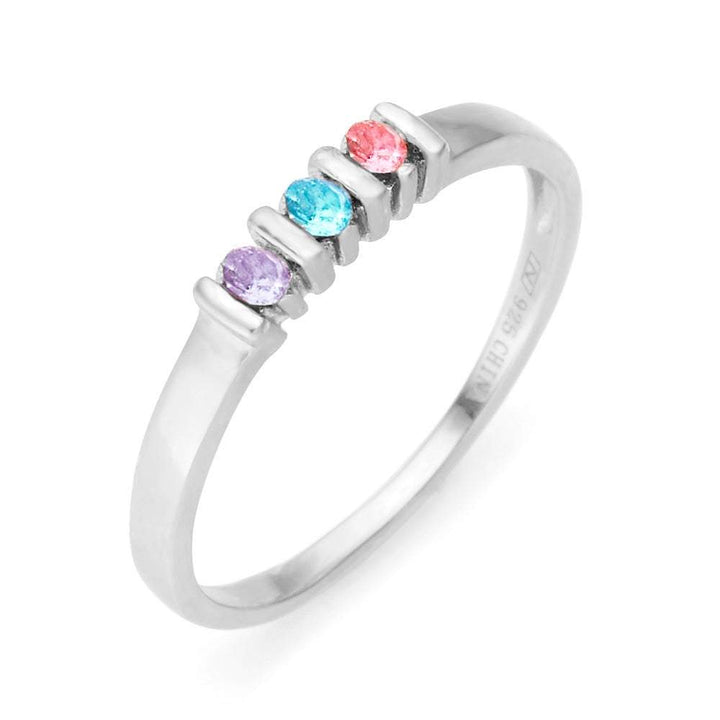 Custom Birthstone Silver Eternity Ring