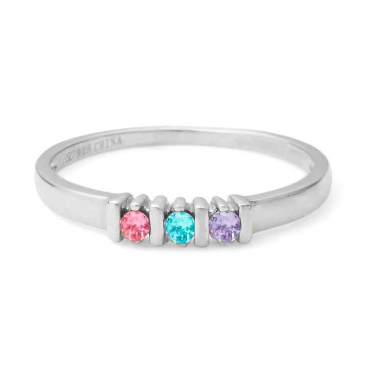 Custom Birthstone Silver Eternity Ring