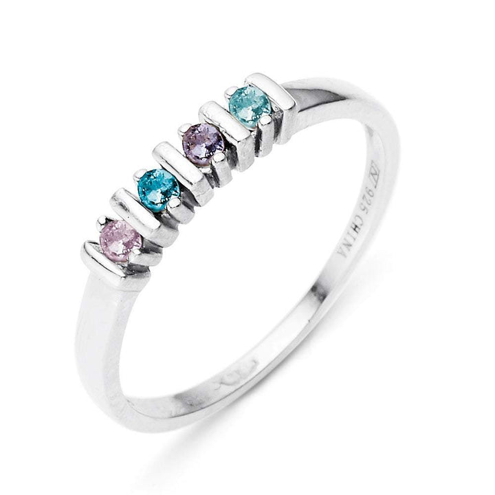 Custom Birthstone Silver Eternity Ring