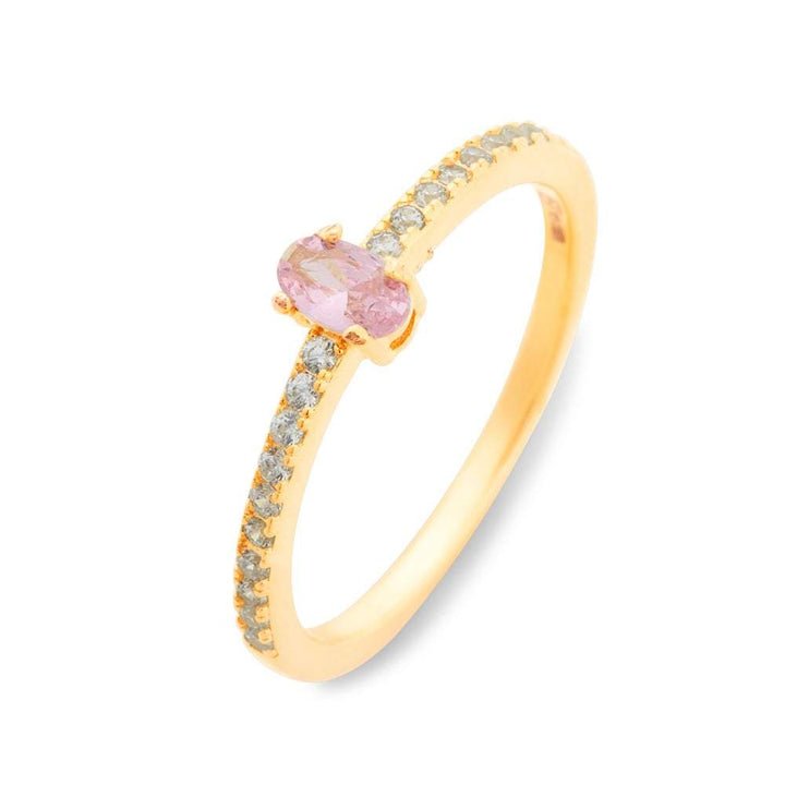 Custom Oval Birthstone Pave Band Ring