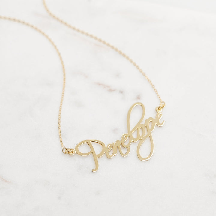 Custom Fancy Script Custom Name Necklace