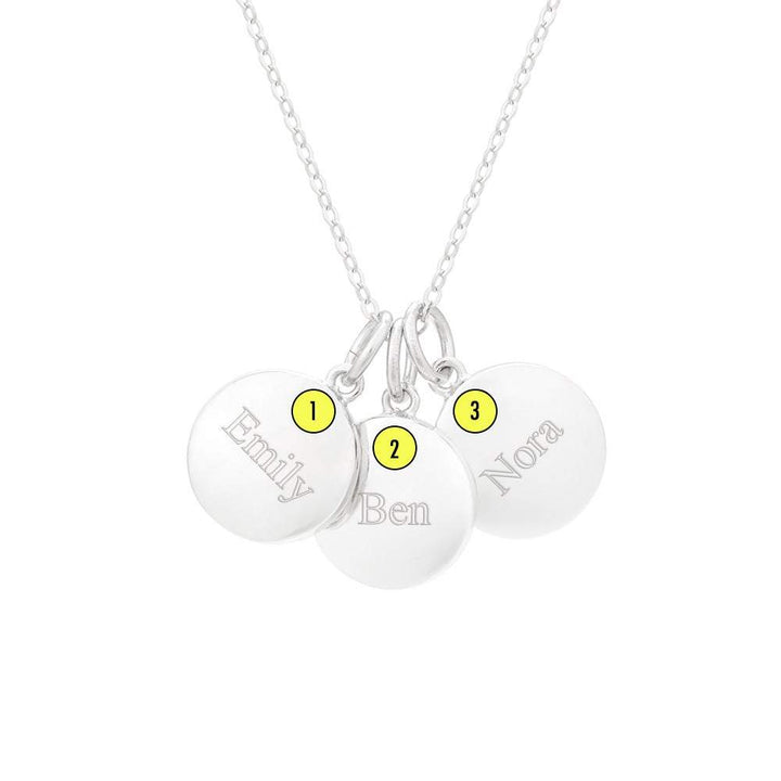 Custom CZ Petite Round Tag Birthstone Pendant