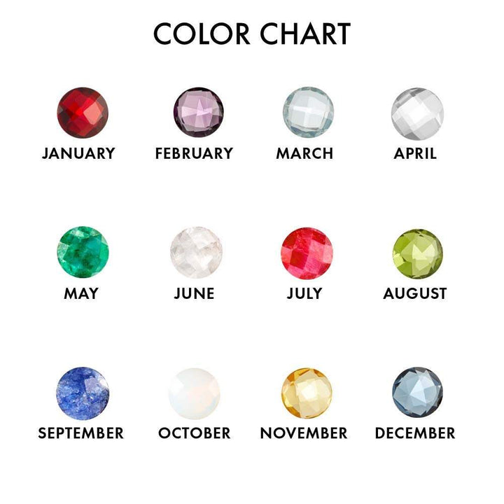 Custom Birthstone Charm Engravable Round Tag Pendant