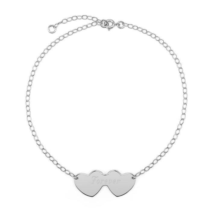 Engravable Joined Hearts Anklet
