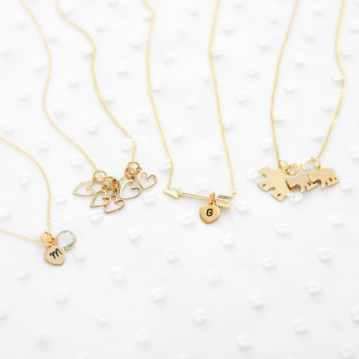 Mama and Baby Bears Gold Necklace
