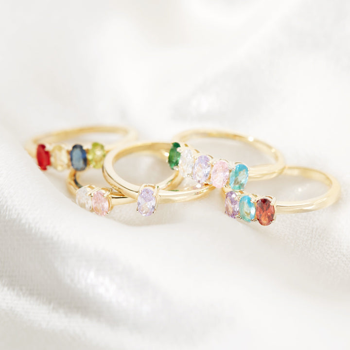 Custom Petite Oval Birthstone Ring