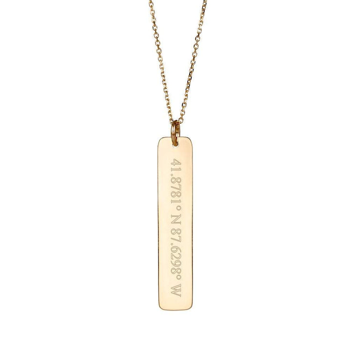 Custom Coordinate Vertical Name Bar Necklace