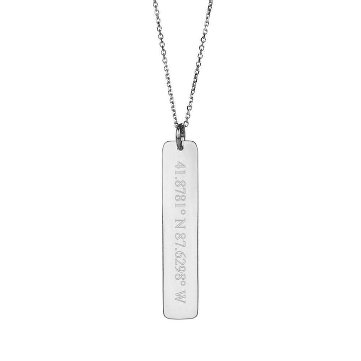 Custom Coordinate Vertical Name Bar Necklace
