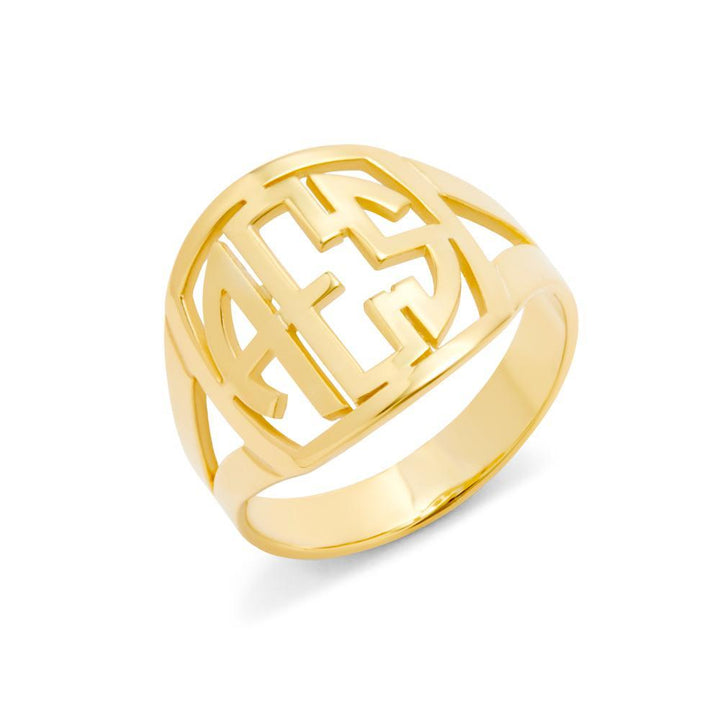 Custom Block Monogram Ring