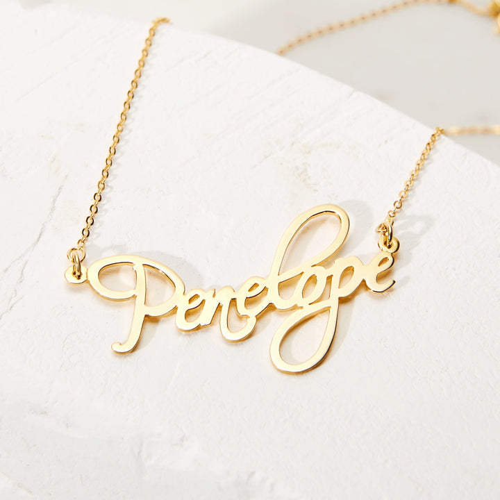 Custom Fancy Script Custom Name Necklace