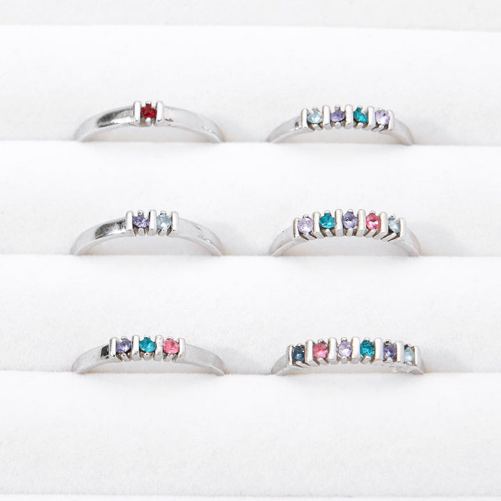 Custom Birthstone Silver Eternity Ring