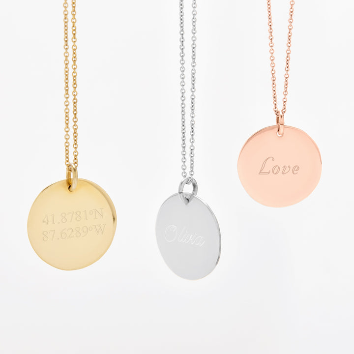 Engravable Round Tag Pendant