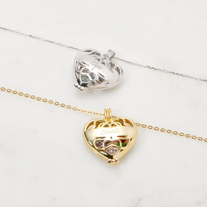 Engravable 4mm Round Birthstone Heart Locket