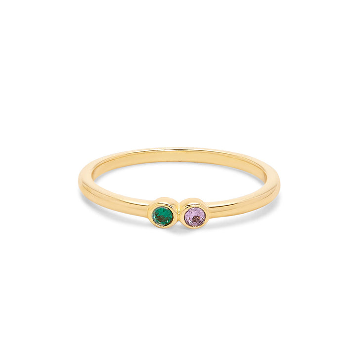 Custom Bezel Set Birthstone Ring