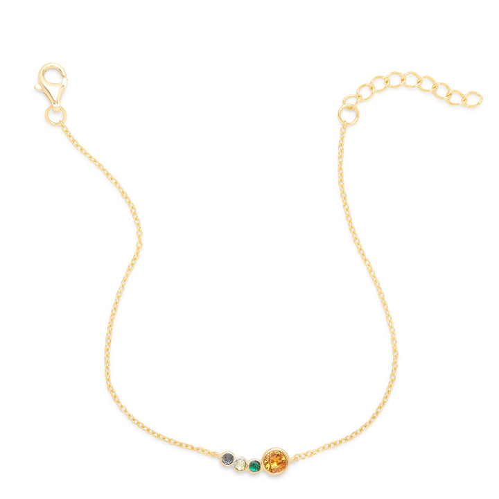 Custom Mother and Children Birthstone Bracelet