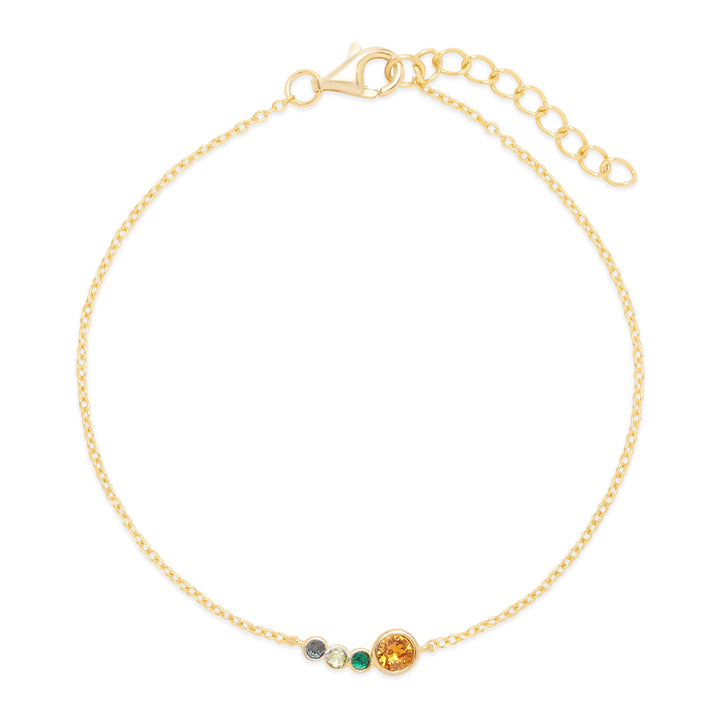 Custom Mother and Children Birthstone Bracelet