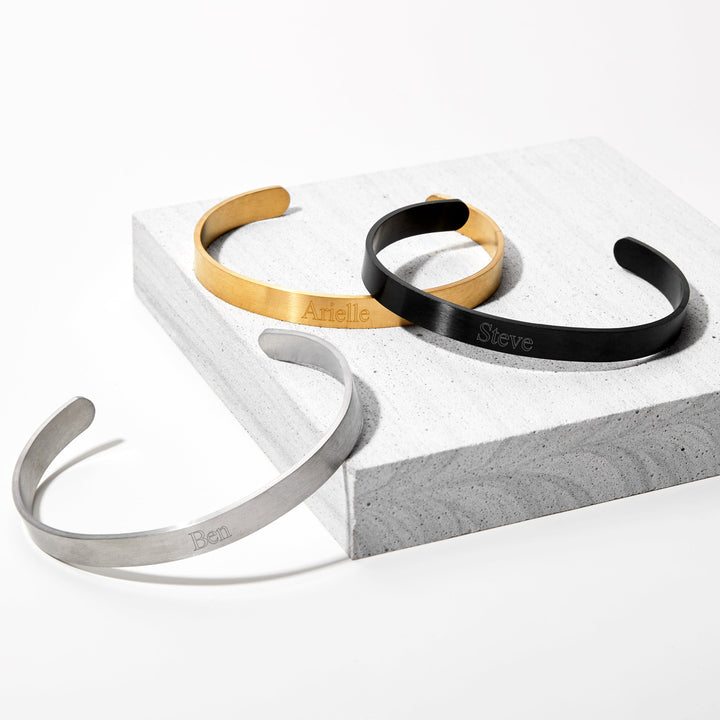 Stainless Steel Black Plate Cuff Bracelet