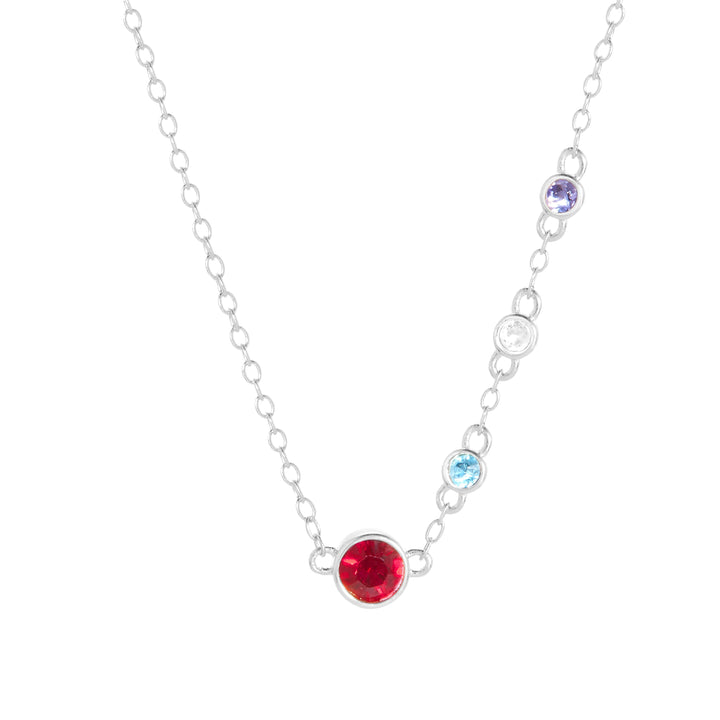 Custom Bezel Set Mother and Child Necklace