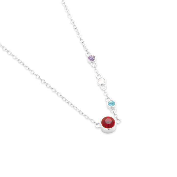 Custom Bezel Set Mother and Child Necklace