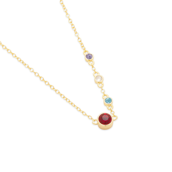 Custom Bezel Set Mother and Child Necklace