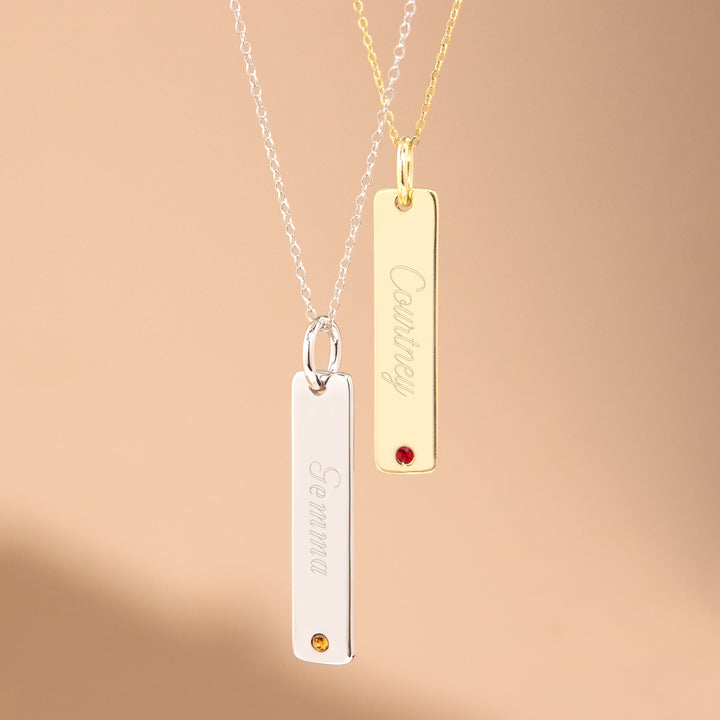 Custom Close To The Heart Birthstone Tag Pendant