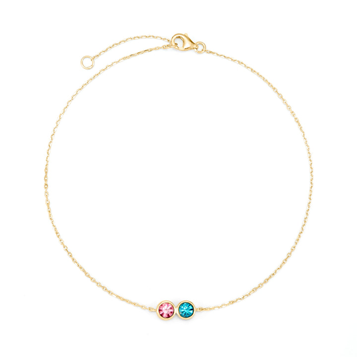 Custom Bezel Set Birthstone Anklet