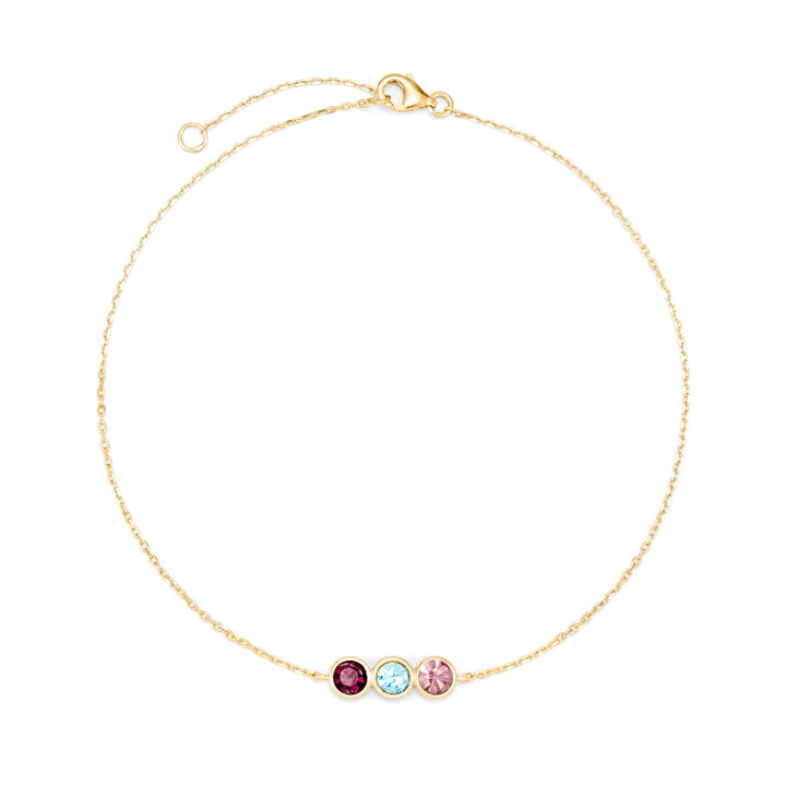 Custom Bezel Set Birthstone Anklet