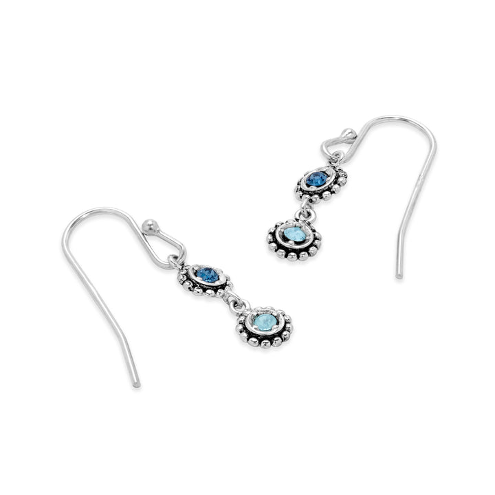 Custom Birthstone Sterling Silver Dangle Earrings