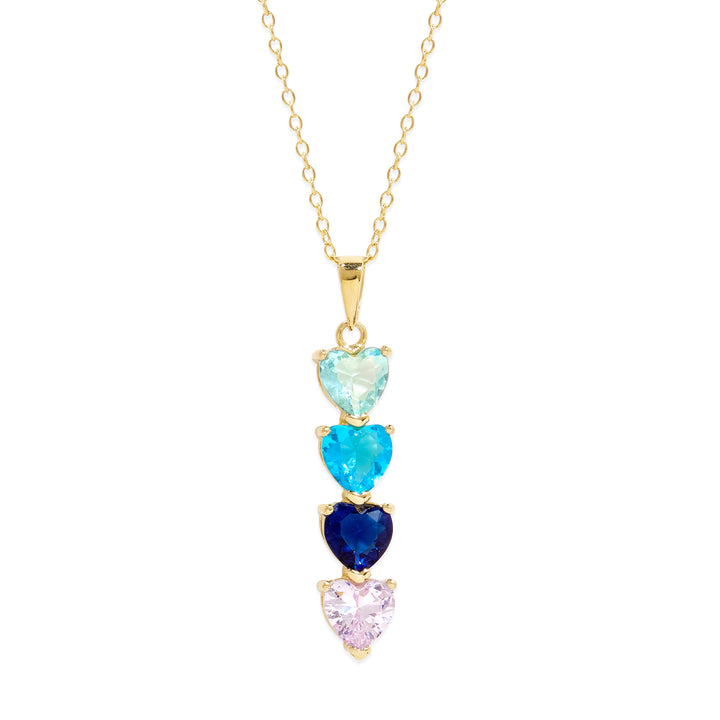 Custom Heart Drop Birthstone Necklace