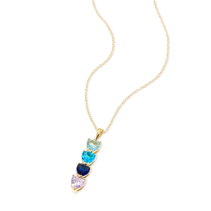 Custom Heart Drop Birthstone Necklace