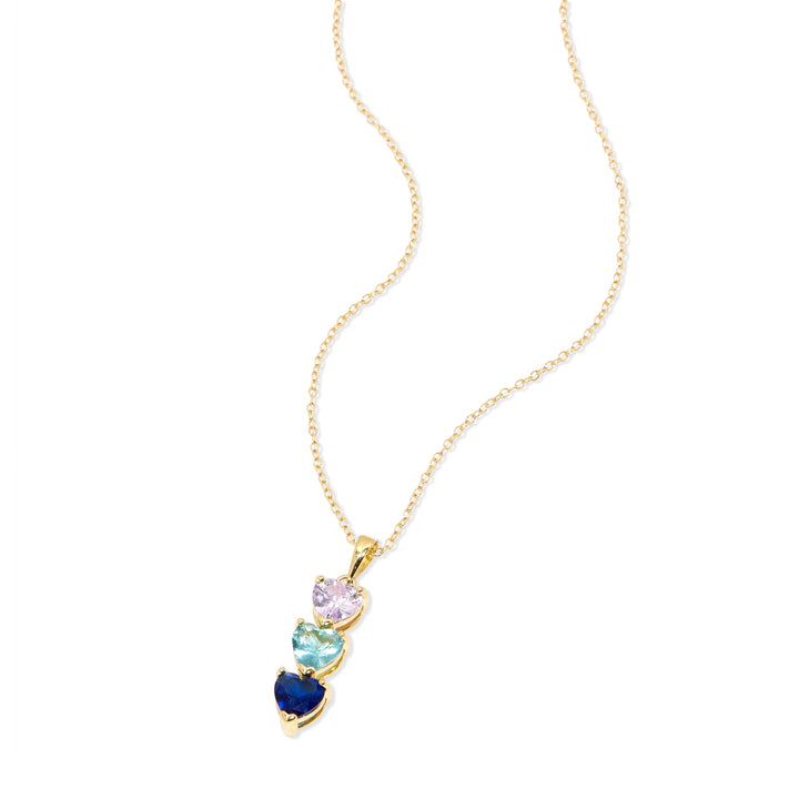 Custom Heart Drop Birthstone Necklace