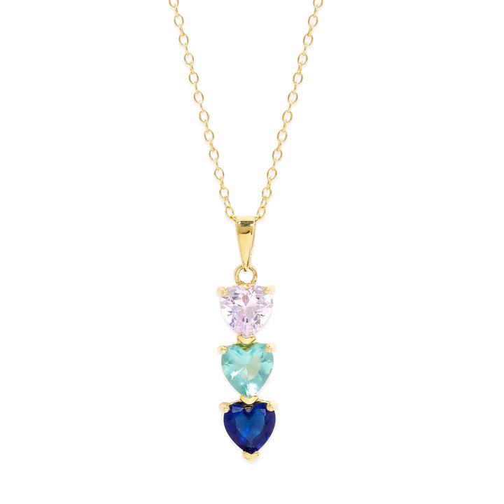 Custom Heart Drop Birthstone Necklace