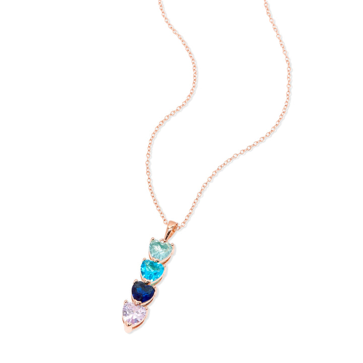 Custom Heart Drop Birthstone Necklace