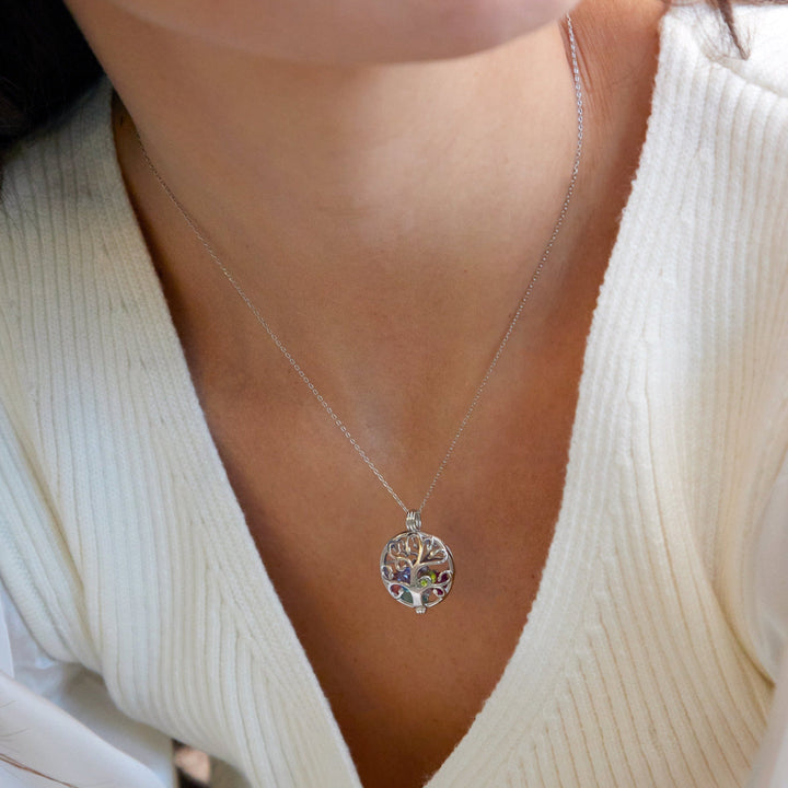 Custom Family Tree Birthstone Locket