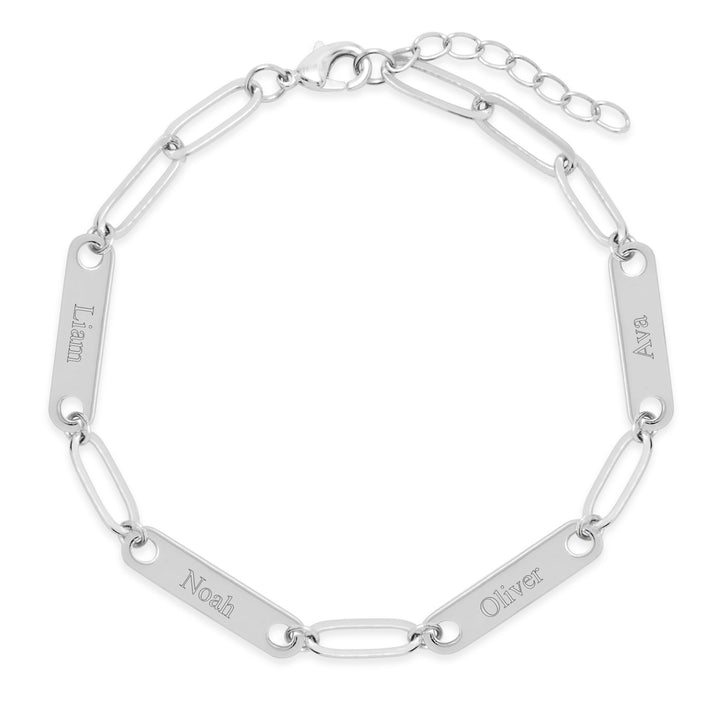 Engravable Paperclip Chain Name Bar Bracelet