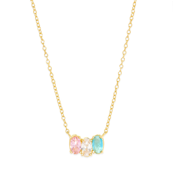 Custom Petite Oval Birthstone Necklace