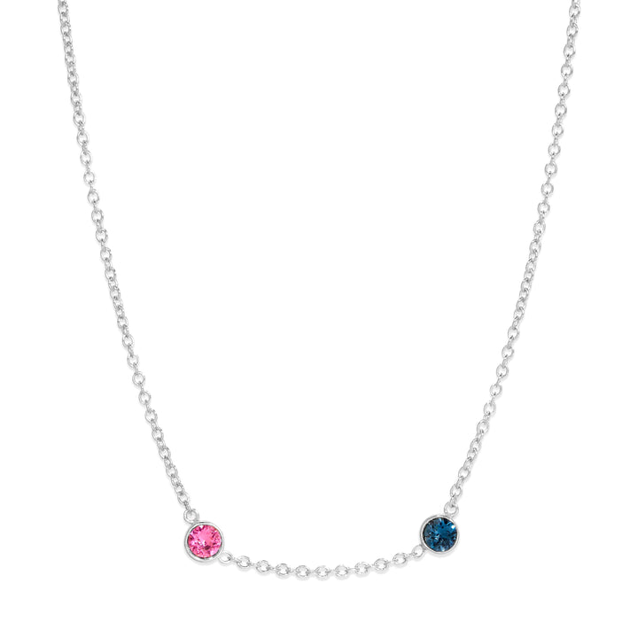 Custom Floating Bezel Set Birthstone Necklace