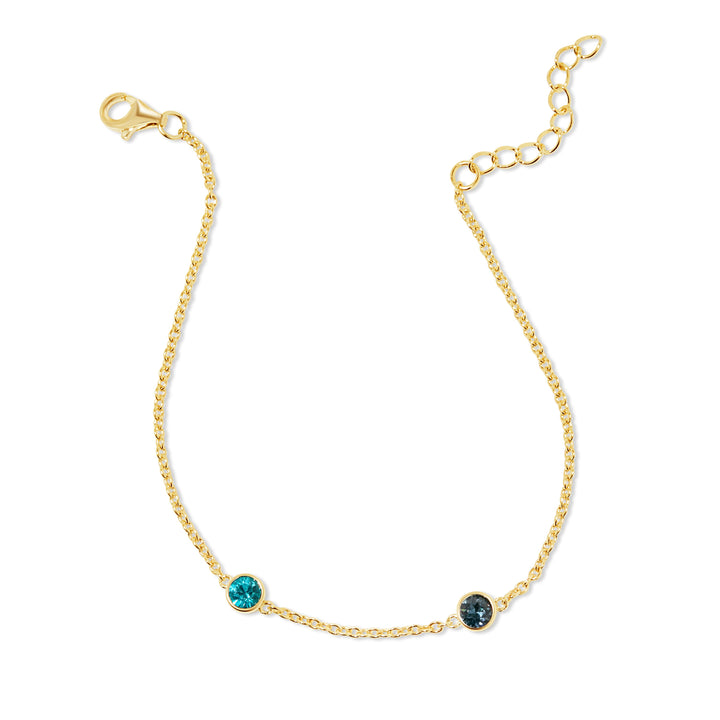 Custom Floating Bezel Set Birthstone Bracelet