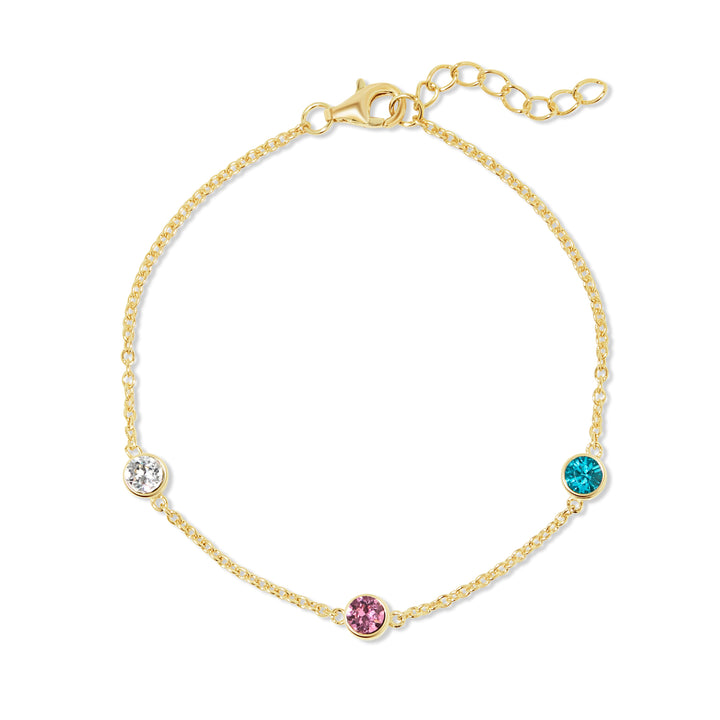 Custom Floating Bezel Set Birthstone Bracelet