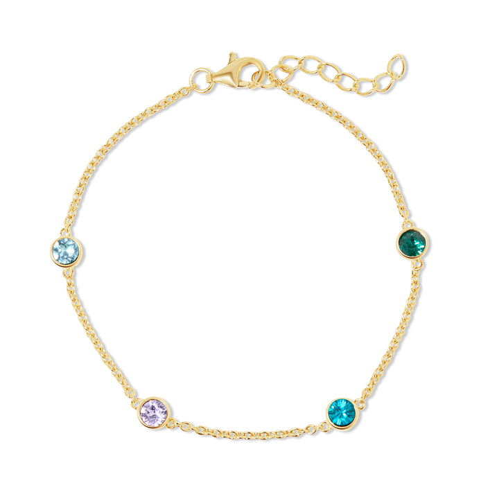 Custom Floating Bezel Set Birthstone Bracelet