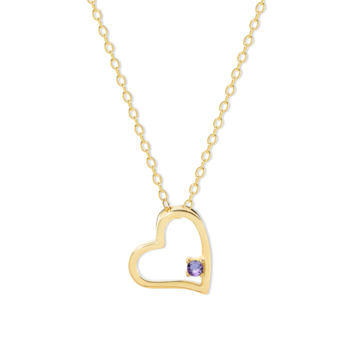Custom Petite Heart Birthstone Pendant