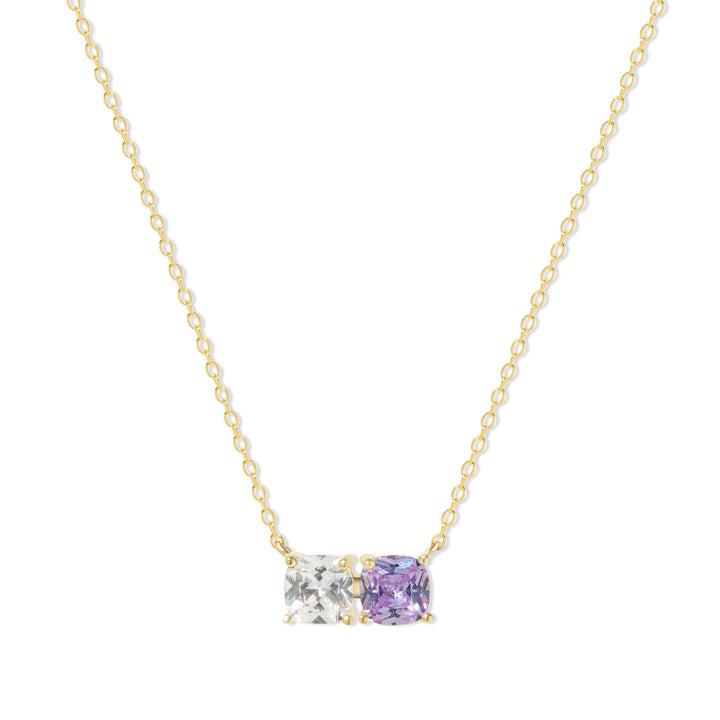 Custom Cushion Cut Birthstone Necklace