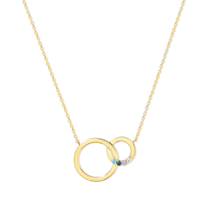 Custom Interlocking Circle Eternity Birthstone Necklace