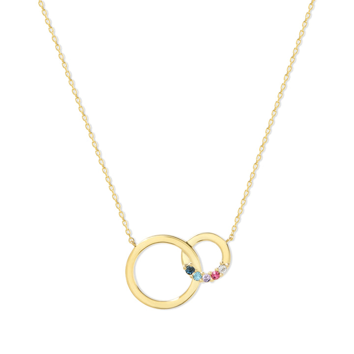 Custom Interlocking Circle Eternity Birthstone Necklace