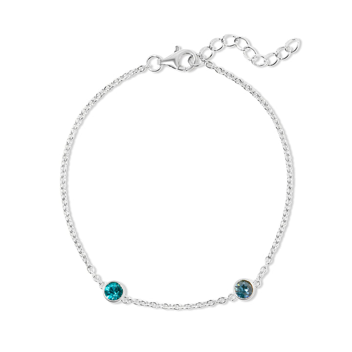 Custom Floating Bezel Set Birthstone Bracelet