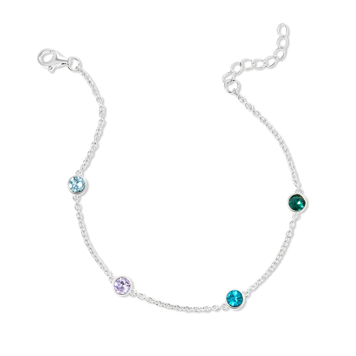 Custom Floating Bezel Set Birthstone Bracelet