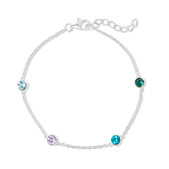 Custom Floating Bezel Set Birthstone Bracelet