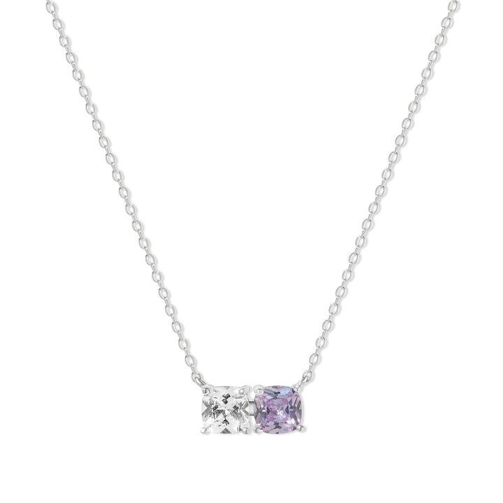 Custom Cushion Cut Birthstone Necklace