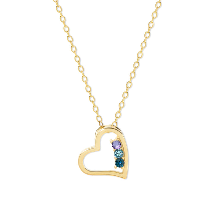 Custom Petite Heart Birthstone Pendant