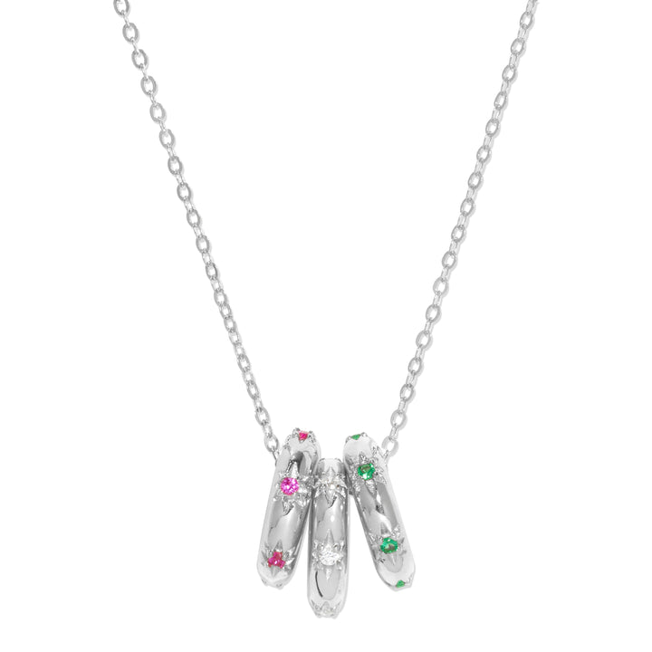Stackable Starburst Birthstone Eternity Charm Necklace